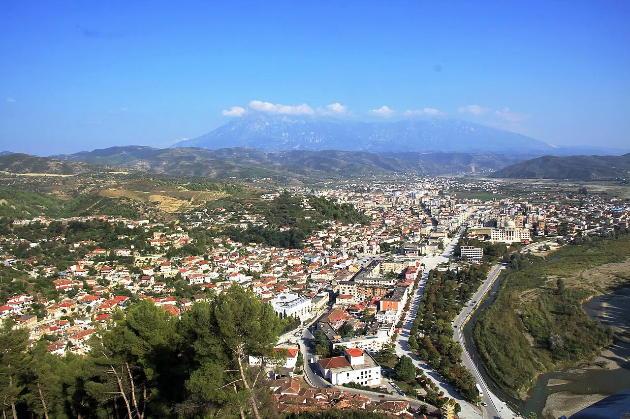 The city of Berat viewed from the castle