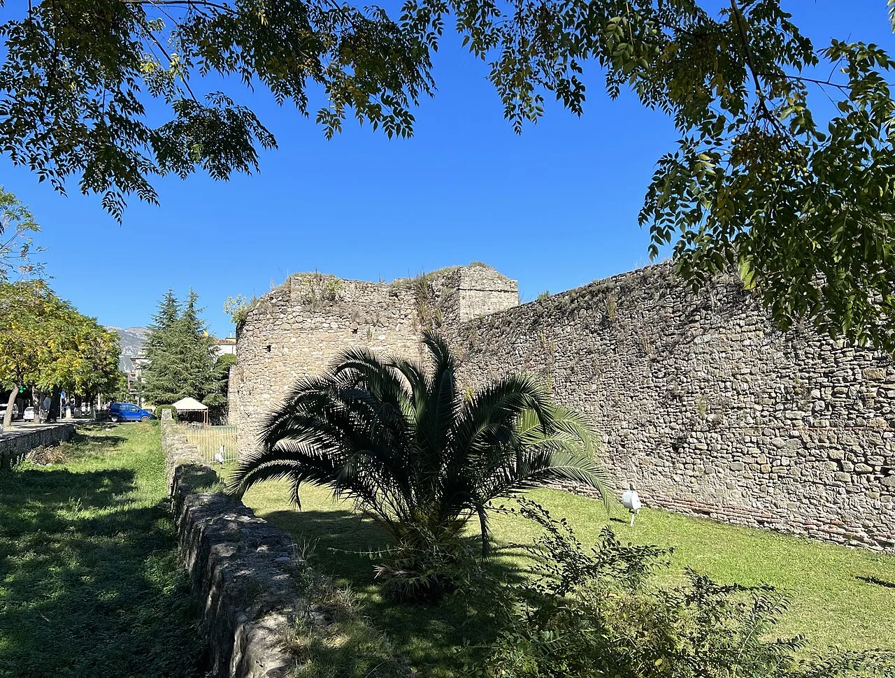 The castle walls in Elbasan