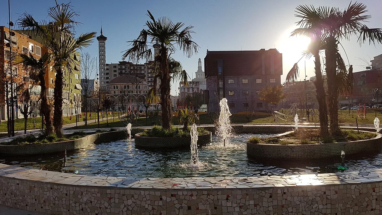 The central park in Fier