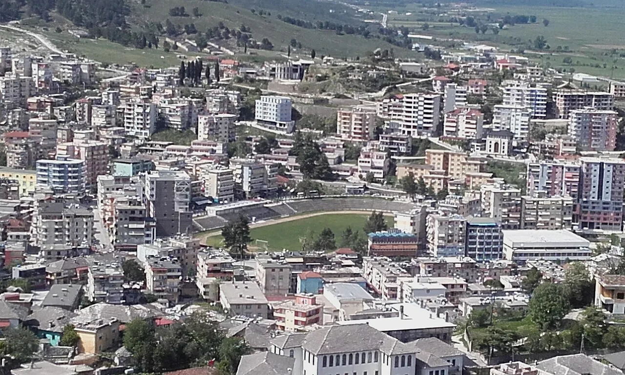 Gjirokastër seen from the city castle