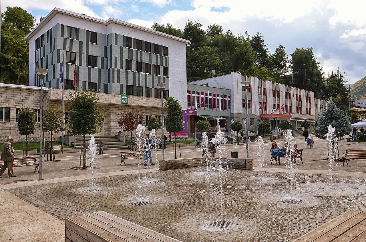 The main square and town hall in Librazhd