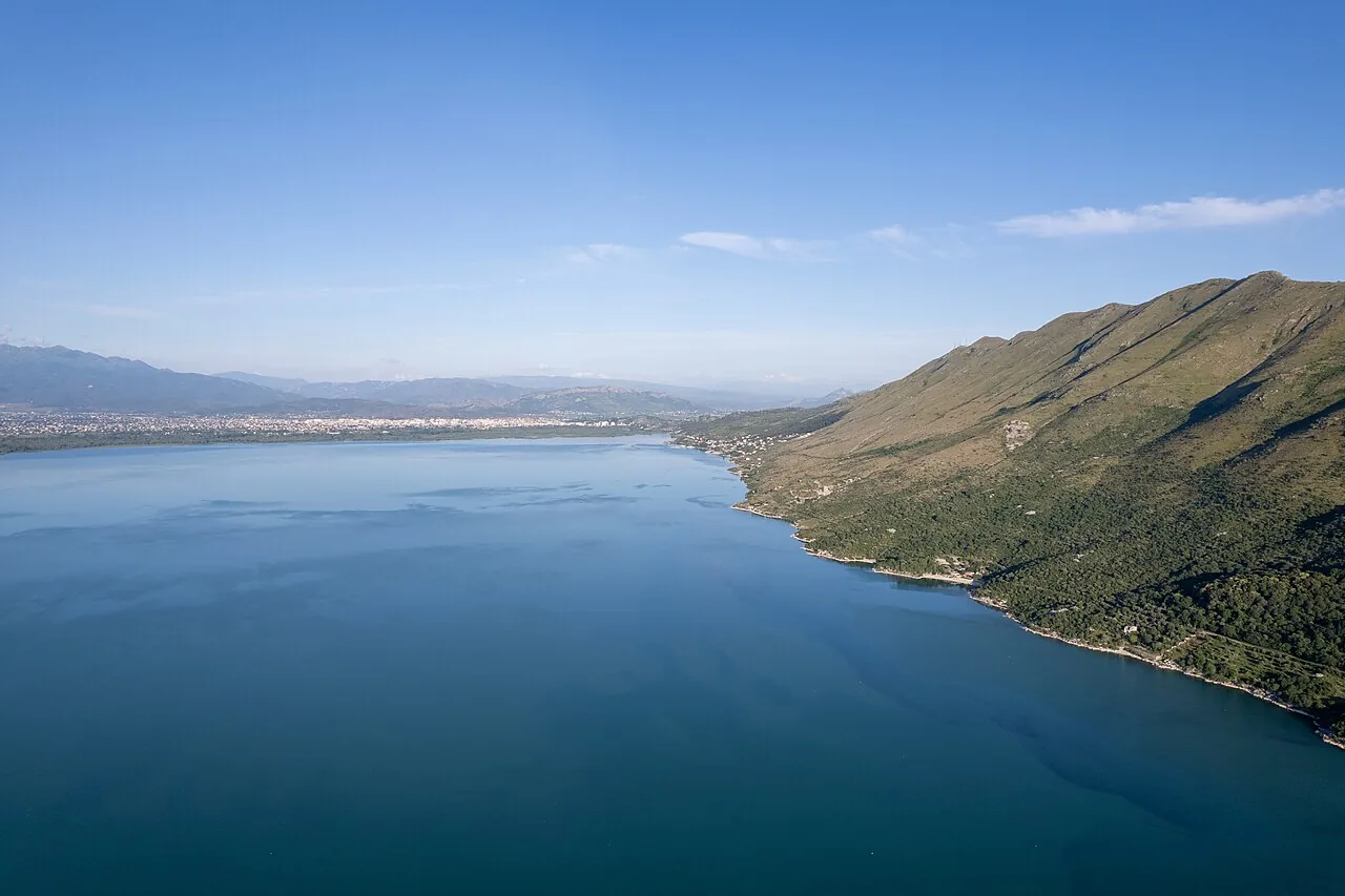 Lake Shkodër and the city of Shkodër